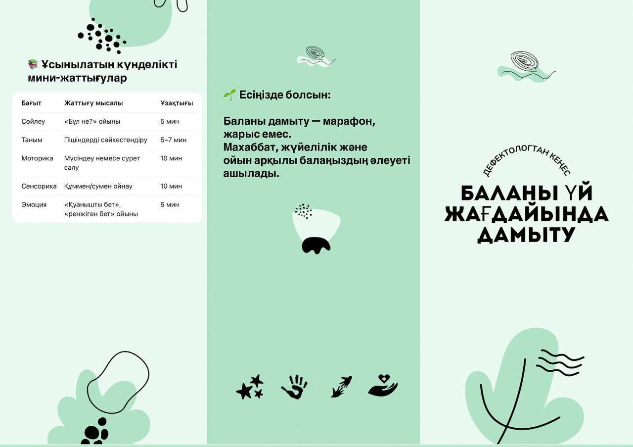 Дефектологтан кеңес Балаларды үй жағдайында дамыту